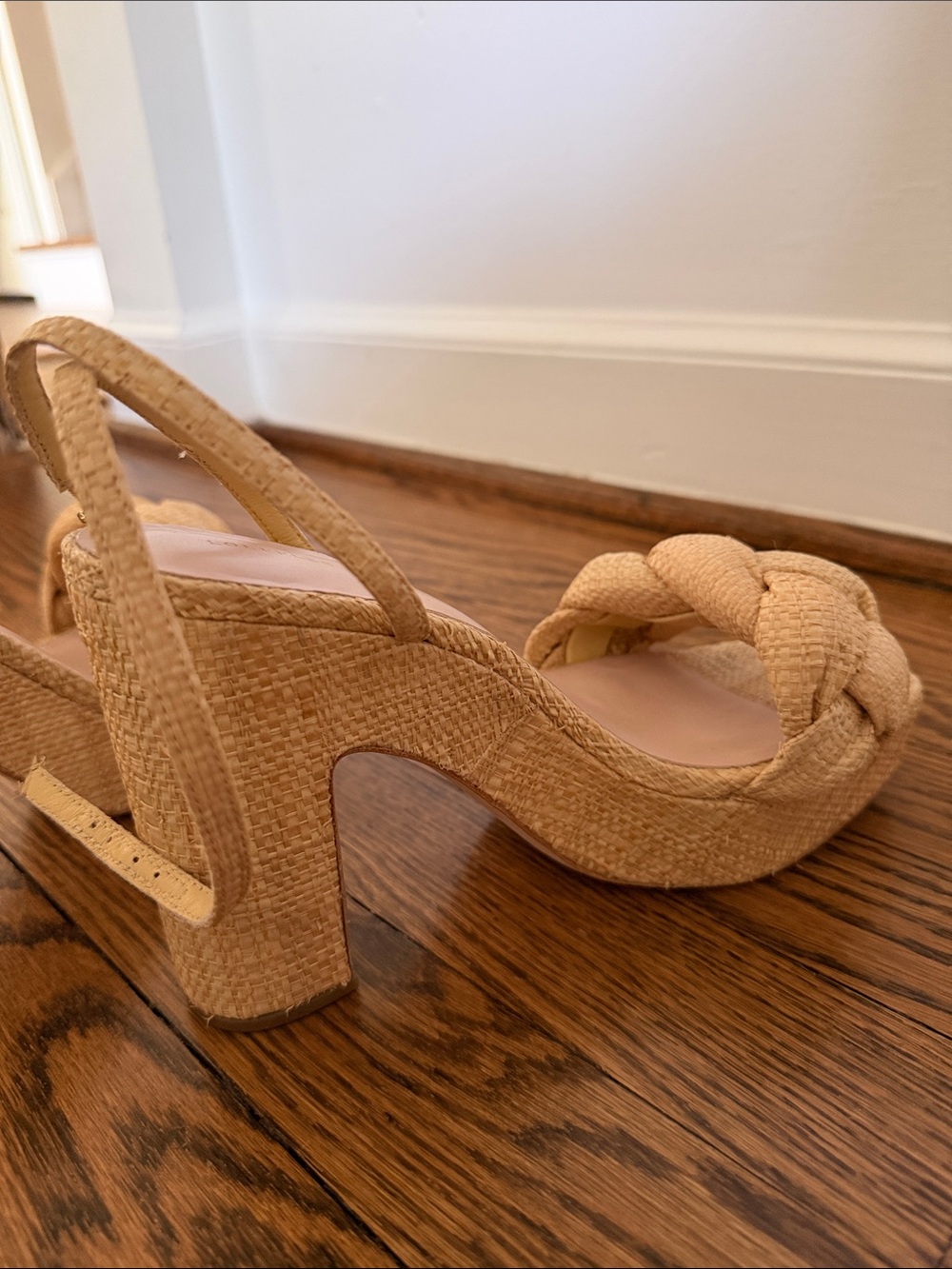 Loeffler Randall Braided Raffia Platform Sandals in Tan - Picture 5 of 5